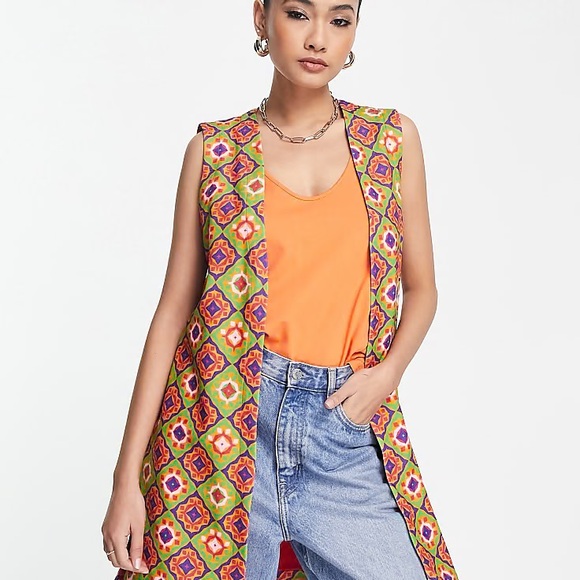 Colorful Geometric Patterned Vest - Picture 2 of 7